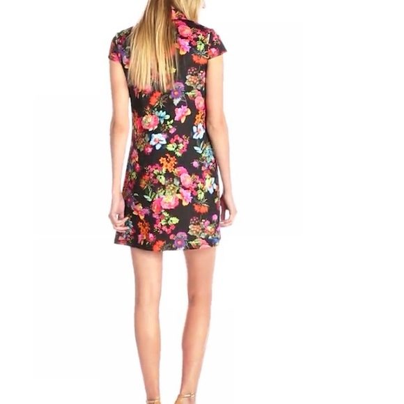 Betsey Johnson Floral Black Multi Print Polo Dress - Picture 4 of 4